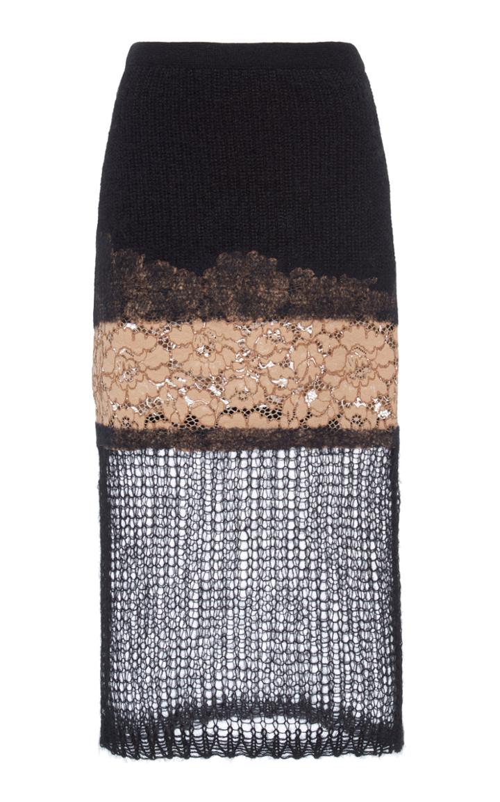Moda Operandi N21 Knit And Lace Intarsia Skirt