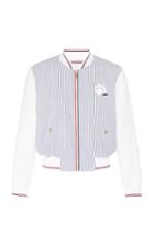 Thom Browne Embroidered Striped Cotton Bomber Jacket