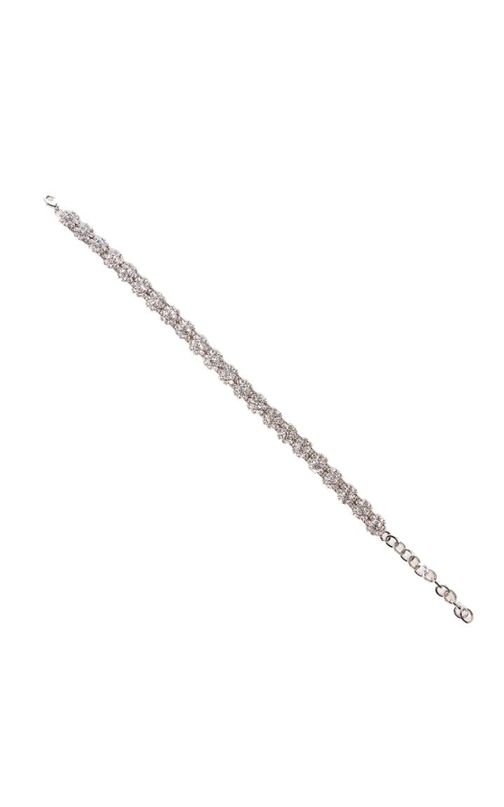Alessandra Rich Crystal And Brass Daisy Choker