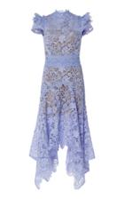 Moda Operandi Costarellos Guipure Lace High-neck Handkerchief Dress With Ruffle Deta