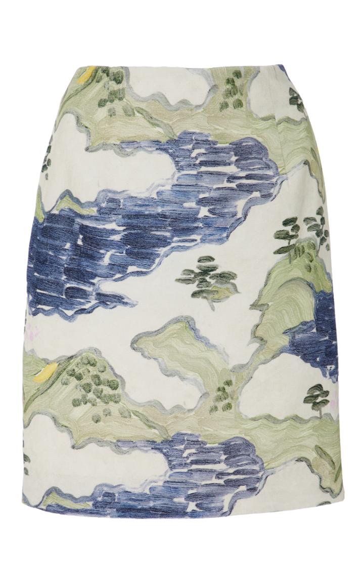 Whit Printed Mini Skirt