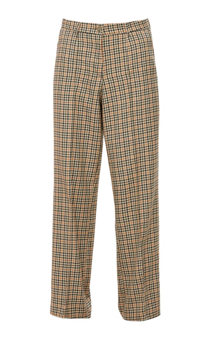 Mach & Mach Wide-leg Check Trousers