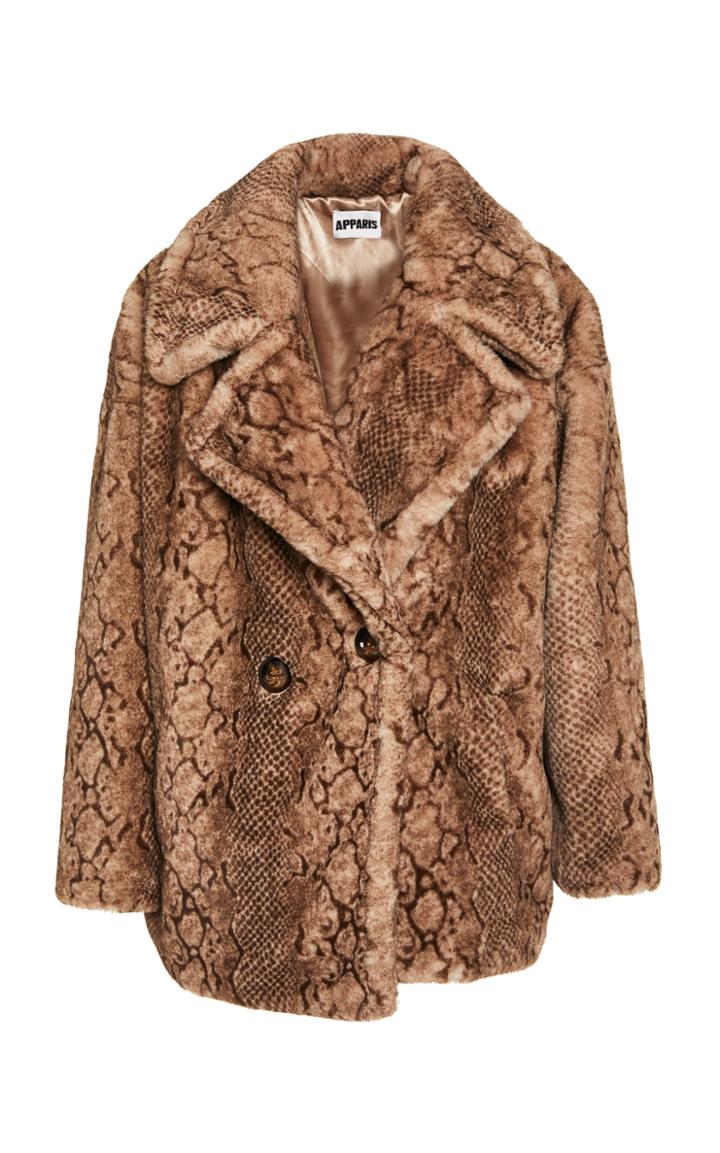 Apparis Cecile Python Mid Length Coat