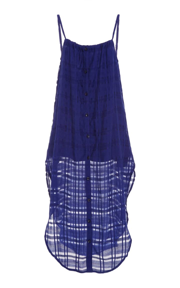 Onia Flora Sheered Plaid Dress