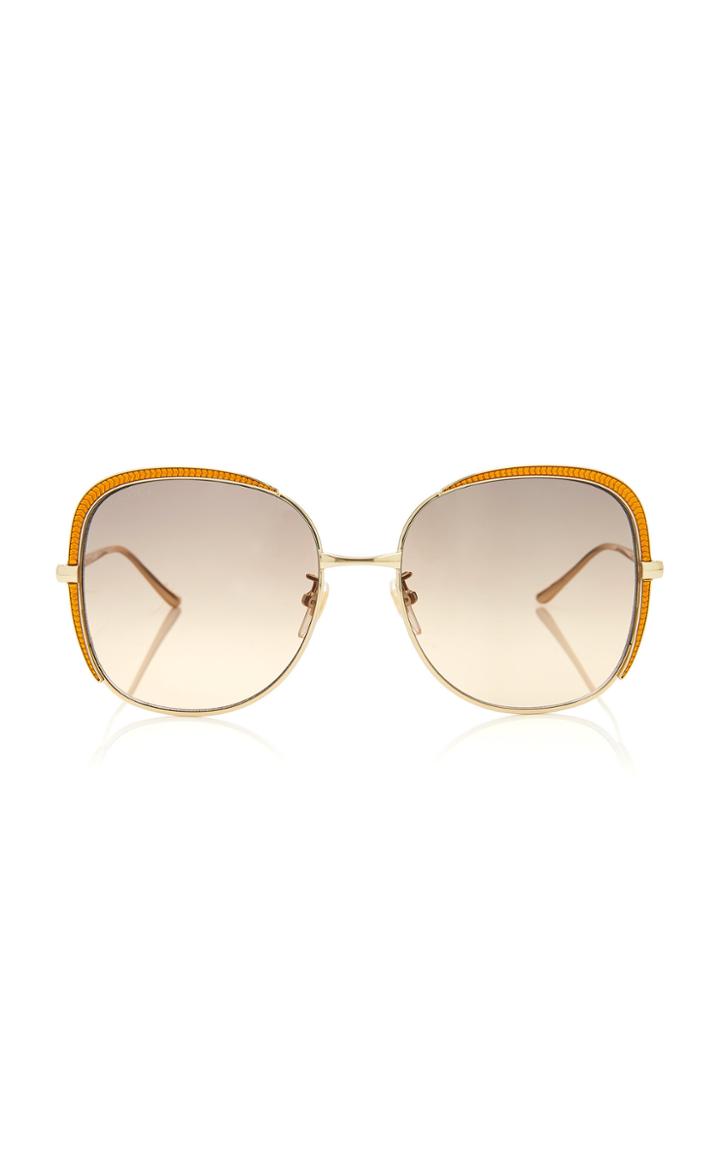 Gucci Sunglasses Guillochet Squared Sunglasses