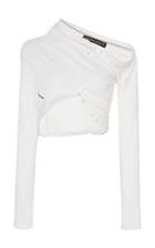 Y/project Draped Cropped Cotton-blend Top