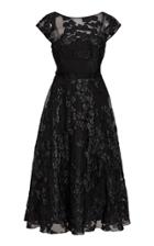 Lela Rose Floral-appliqued Chiffon And Guipure Lace A-line Dress