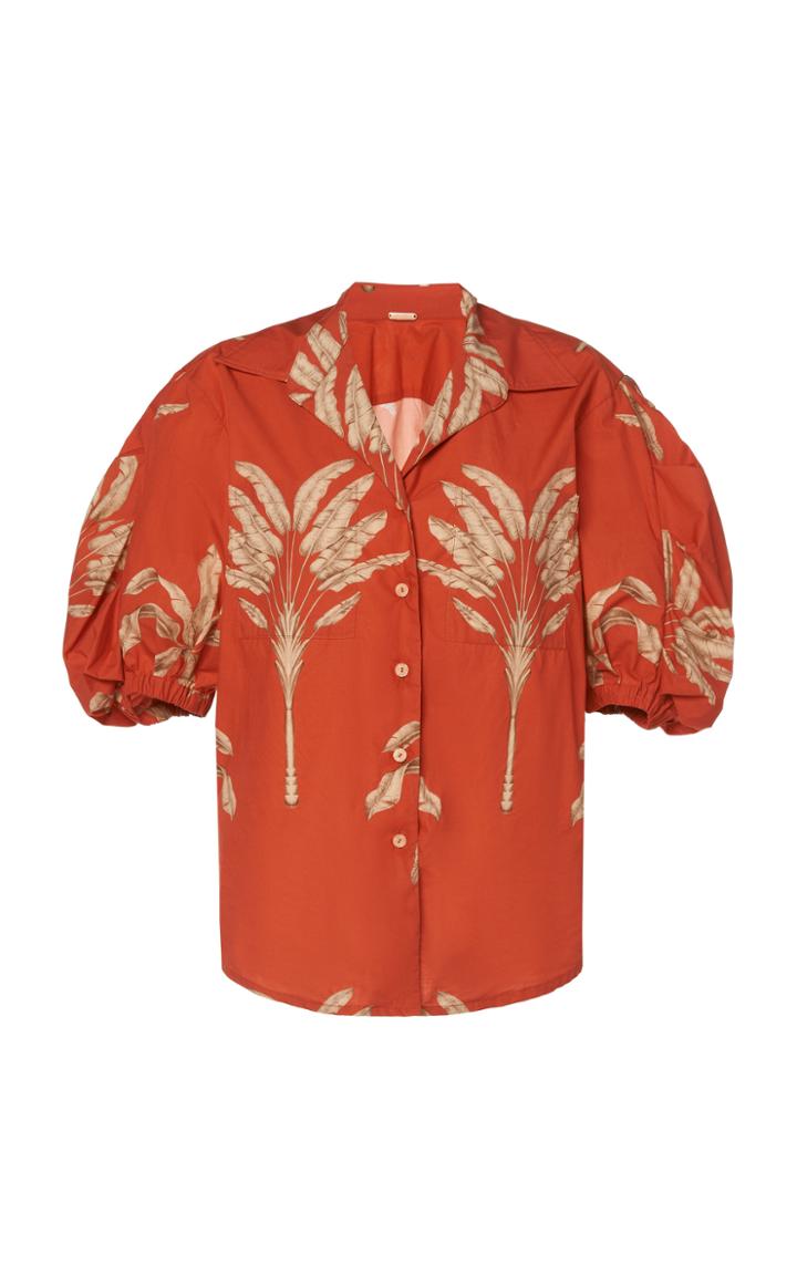 Moda Operandi Johanna Ortiz Hawaiian Vibe Printed Cotton Top Size: M