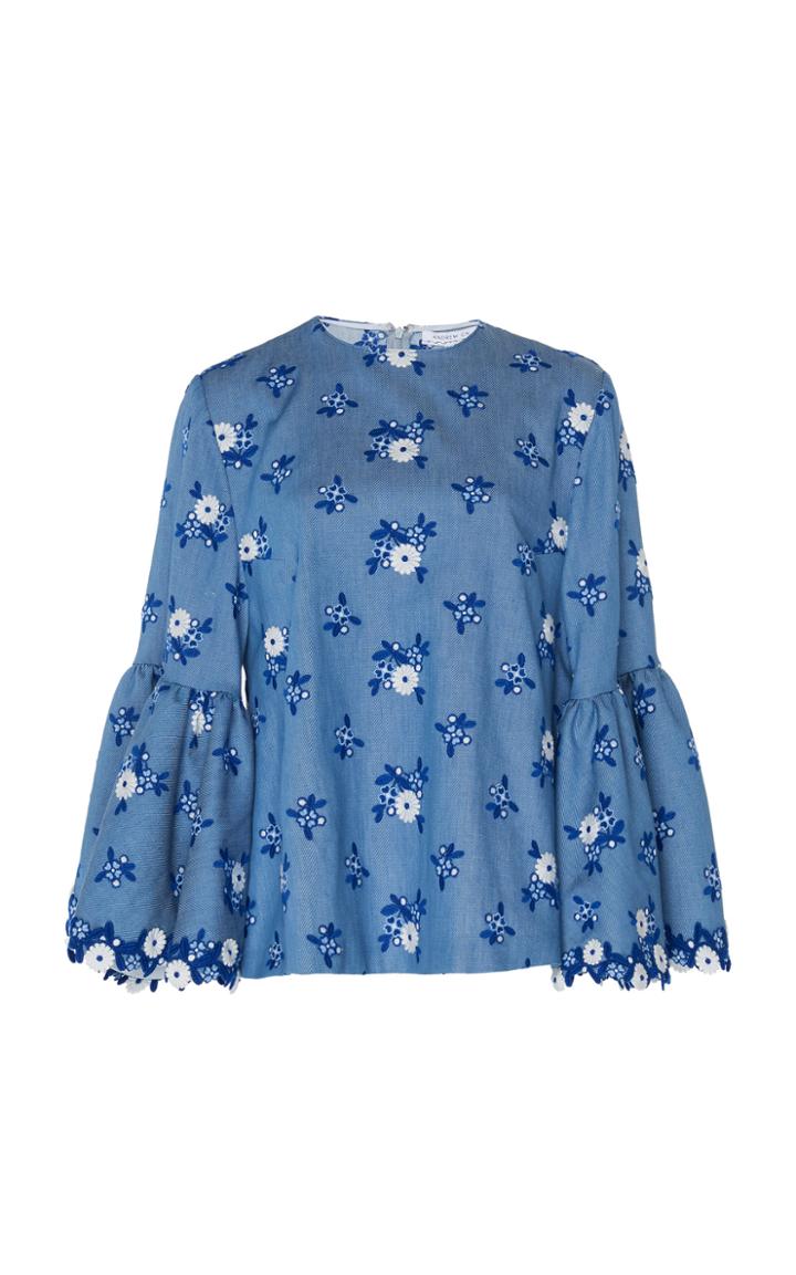 Andrew Gn Floral-print Cotton Top