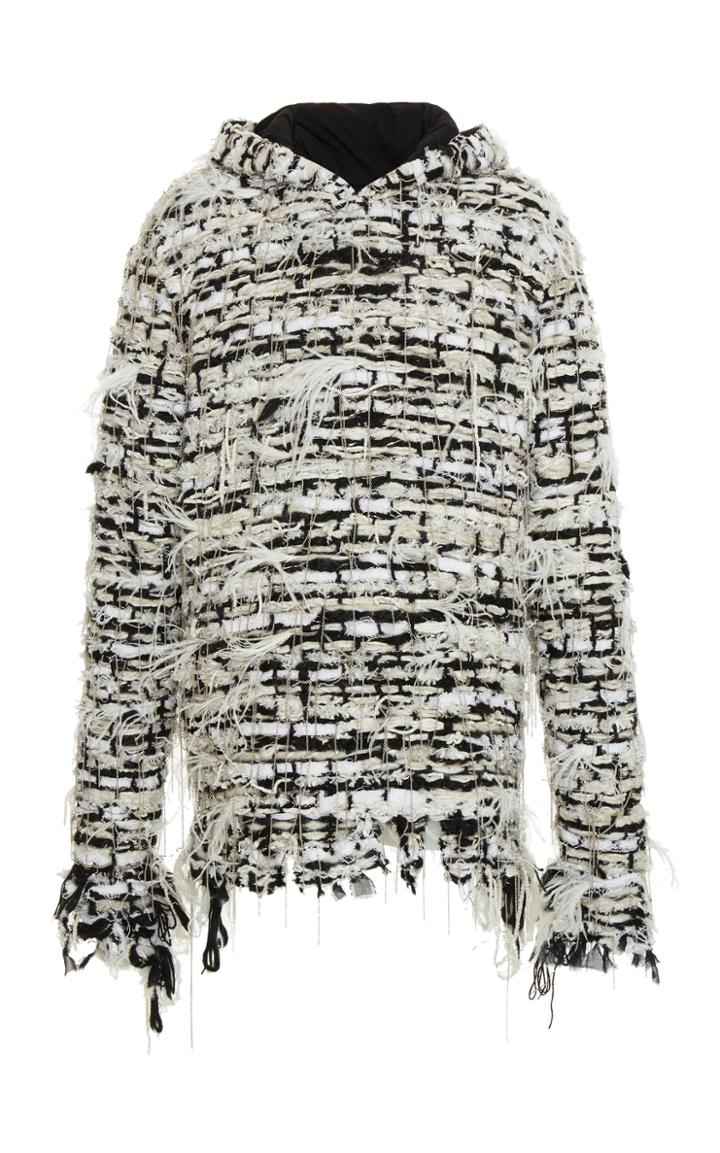 Balmain Tweed Embroidered Hoodie