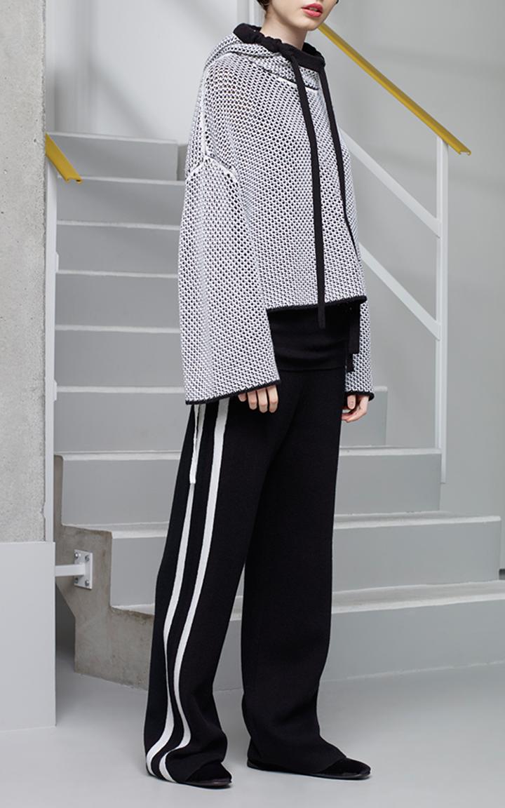 Zo Jordan Black Hertz Knit Stripe Trousers