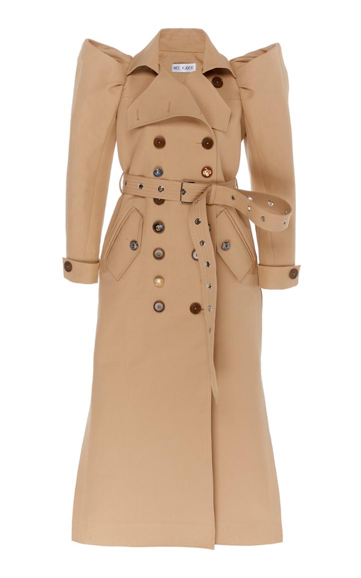 Dice Kayek Double Breasted Structured Cotton Trench Coat