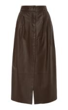 Zeynep Aray Leather Midi Skirt