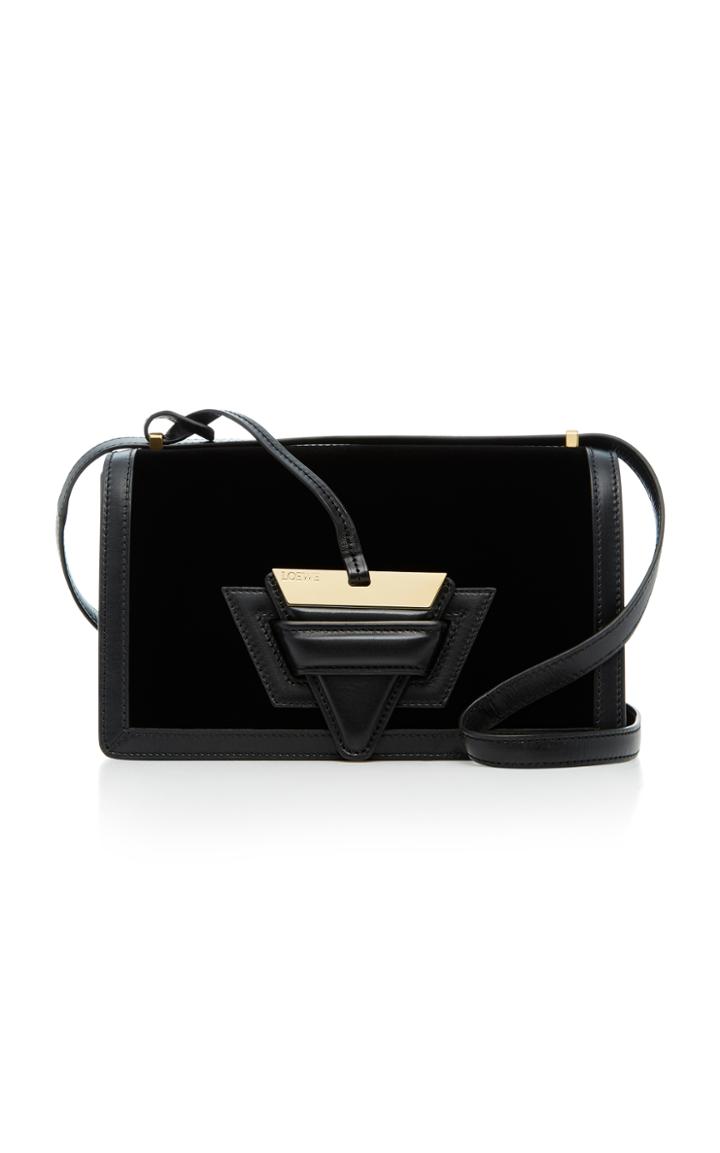Loewe Barcelona Velvet And Leather Bag