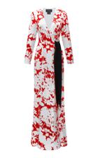 Moda Operandi Rasario Floral Printd Satin Gown Size: 34