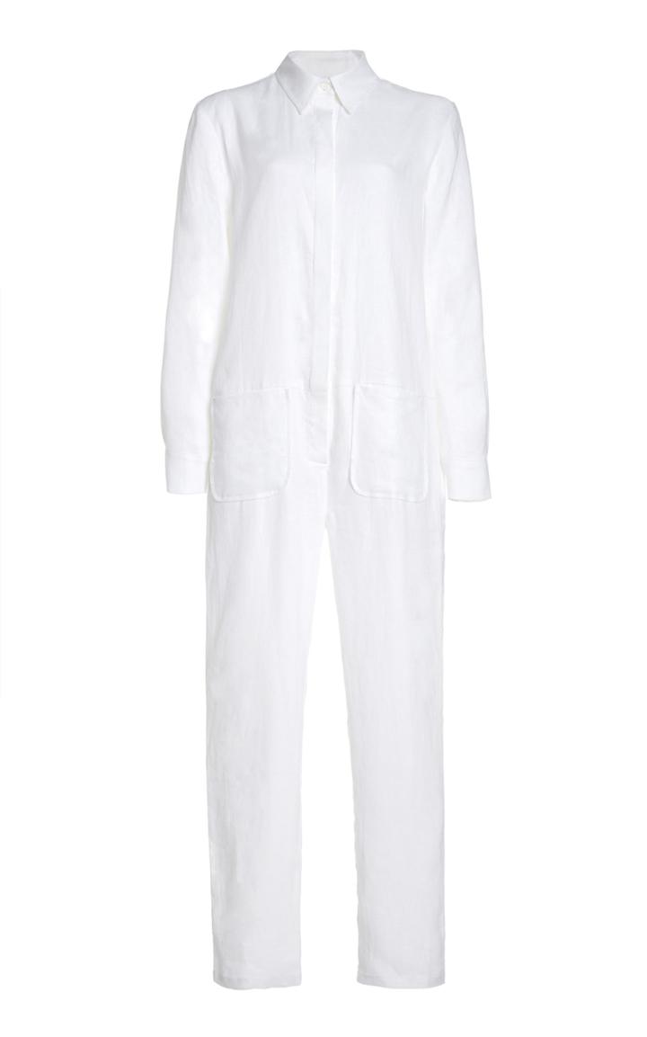 Moda Operandi Matin Collared Linen Jumpsuit