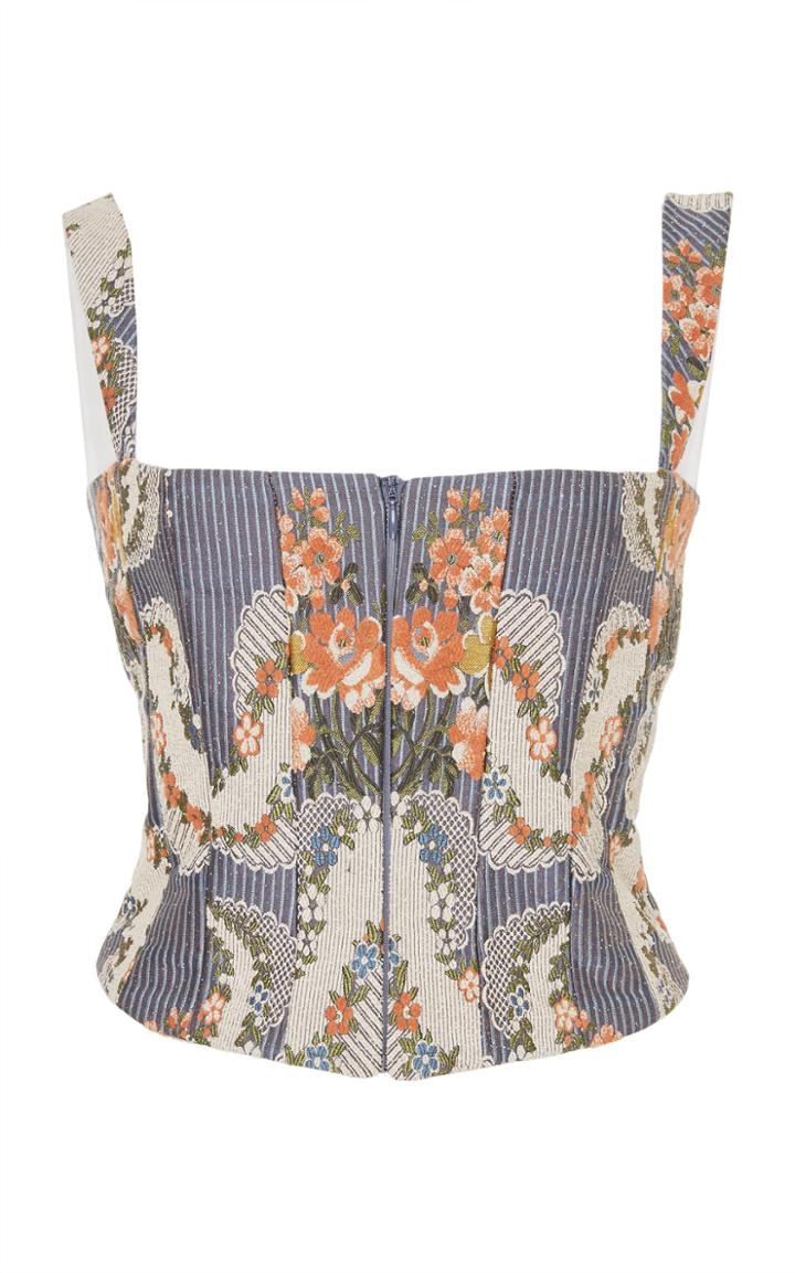 Brock Collection Tayten Floral Corded Jacquard Top