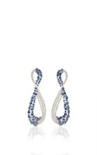 Hueb Apus 18k White Gold Sapphire And Diamond Earrings