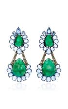 Sutra Emerald And Sapphire Drop Earrings