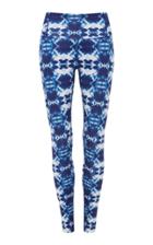 Monreal London Indigo Shibori Print Contour Legging