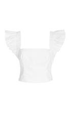 Cara Cara Hyannis Ruffled Cotton-poplin Top