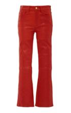 Frame Denim Cropped Leather Flared Pants