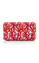 Judith Leiber Couture Coral Crystal Rectangle Clutch