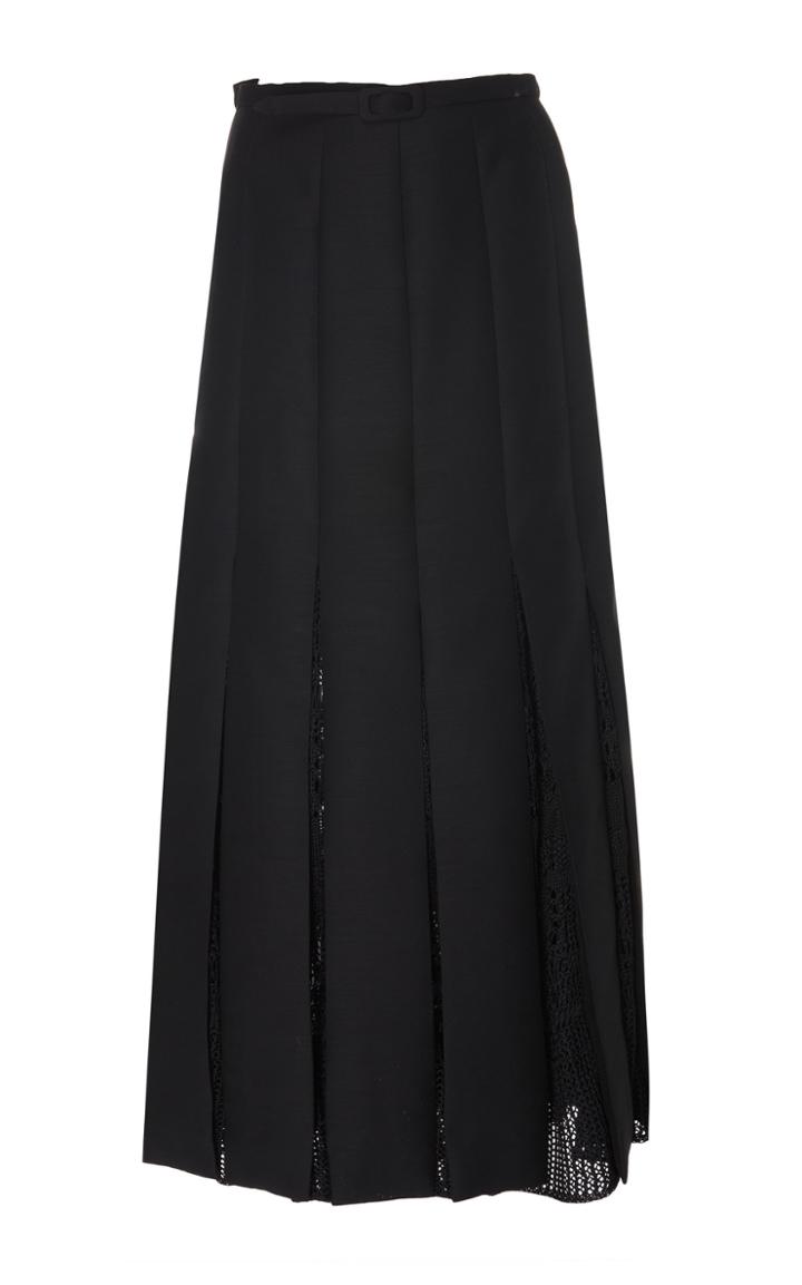 Gabriela Hearst Edith Pleated Wool Silk Skirt