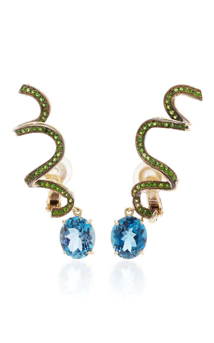 Luz Camino Exclusive Green Ribbon Earrings