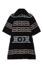 Elie Saab Striped Flower Macram Swing Coat