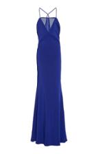 Cushnie Square Neck Silk Gown