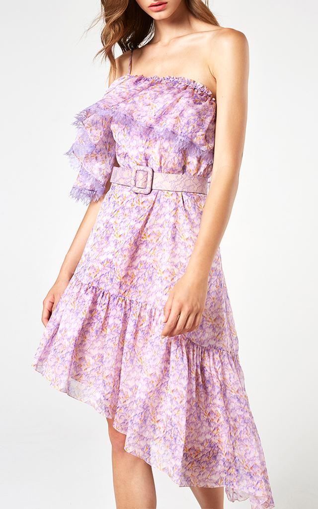 Blumarine Asymmetric Tiered Dress