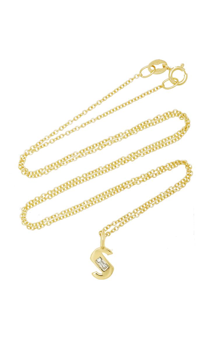 Moda Operandi Lizzie Mandler Mini White Diamond Alphabet Necklace