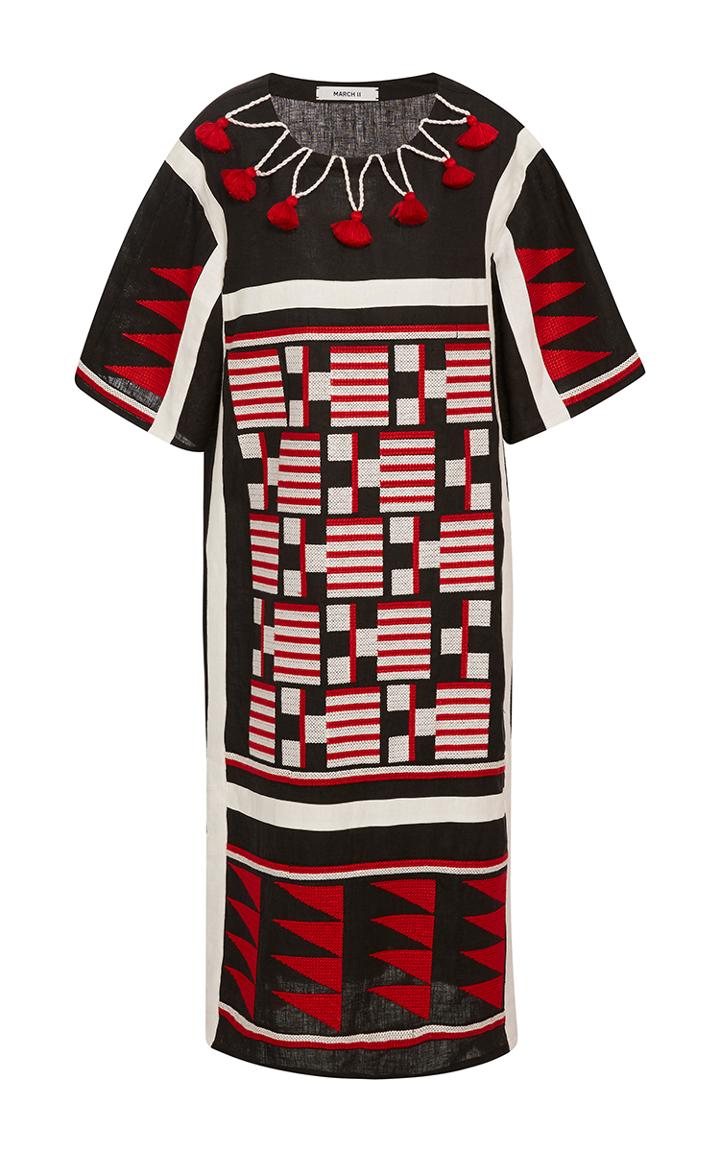 March11 Valentina Pom Pom Midi Dress