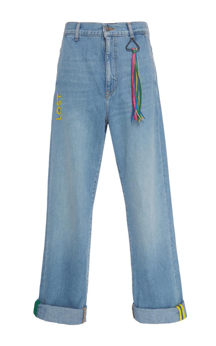Mira Mikati Lost Ribbon Cuff Denim Trouser