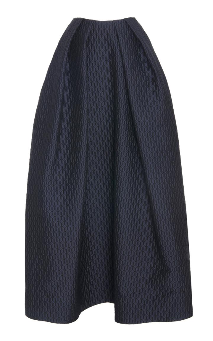 Zac Posen Pleated Matelasse Skirt