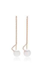 White/space 14k Gold Pearl Earrings