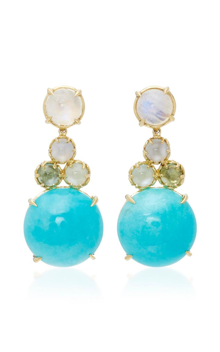 Daria De Koning Czarina 18k Gold Multi-stone Drop Earrings