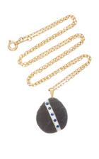 Cvc Stones M'o Exclusive: 18k Gold Grey Beach Stone And Sapphire Creek Necklace