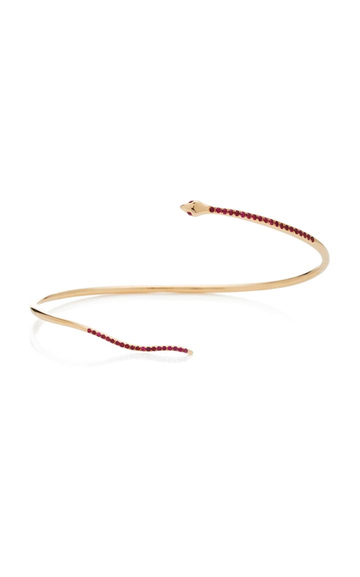 Nadine Ghosn Ruby Pave Serpent Bracelet