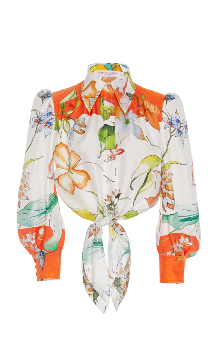 Carolina Herrera Long-sleeve Silk Shirt