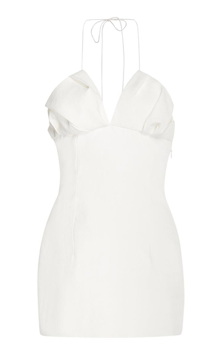 Jacquemus Bambino Fitted Linen Mini Dress