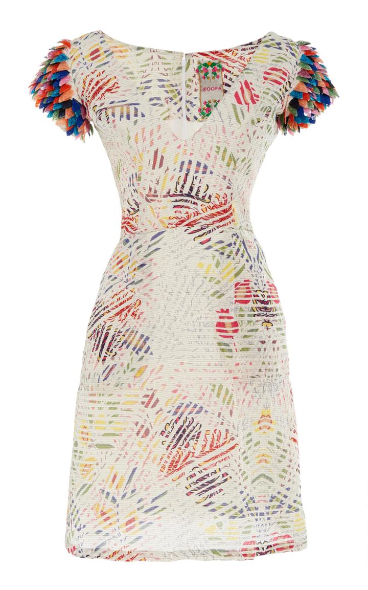 Roopa Dhaval Midi Short Dress With Embroidered Sleeves