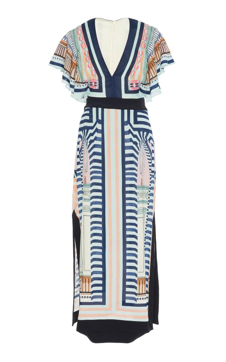 Temperley London Obelisk Printed Crepe Maxi Dress