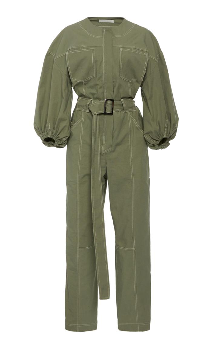 Jonathan Simkhai Annika Puff-sleeve Stretch-cotton Jumpsuit