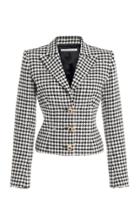 Moda Operandi Alessandra Rich Vichy Sequin Tweed Single Breasted Jacket