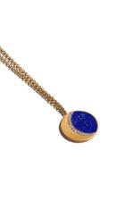 Pamela Love Moon Phase Lapis, Diamond 18k Yellow Gold Pendant Necklace