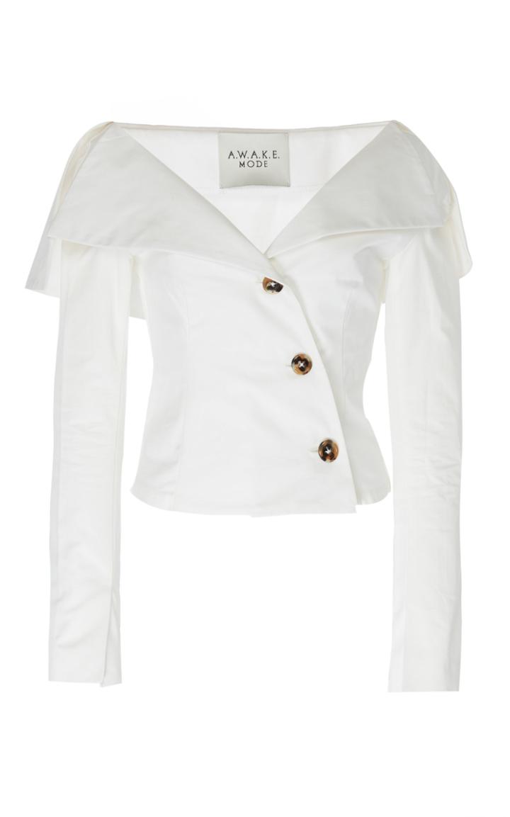A.w.a.k.e. Off-the-shoulder Cotton Jacket Top