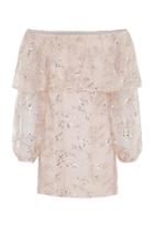 Rotate Off-shoulder Sequin-embellished Mini Dress