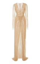Moda Operandi Naeem Khan Jewel Embellished Chiffon Gown Size: 4